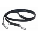 80" (200 cm) Bridle Leather POLICE STYLE DOG TRAINING LEAD ADJUSTABLE with Chrome fittings. (Black)
